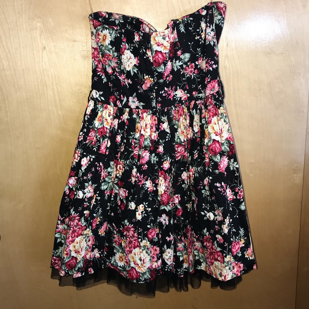 STRAPLESS FLORAL DRESS - Picture 3 of 5
